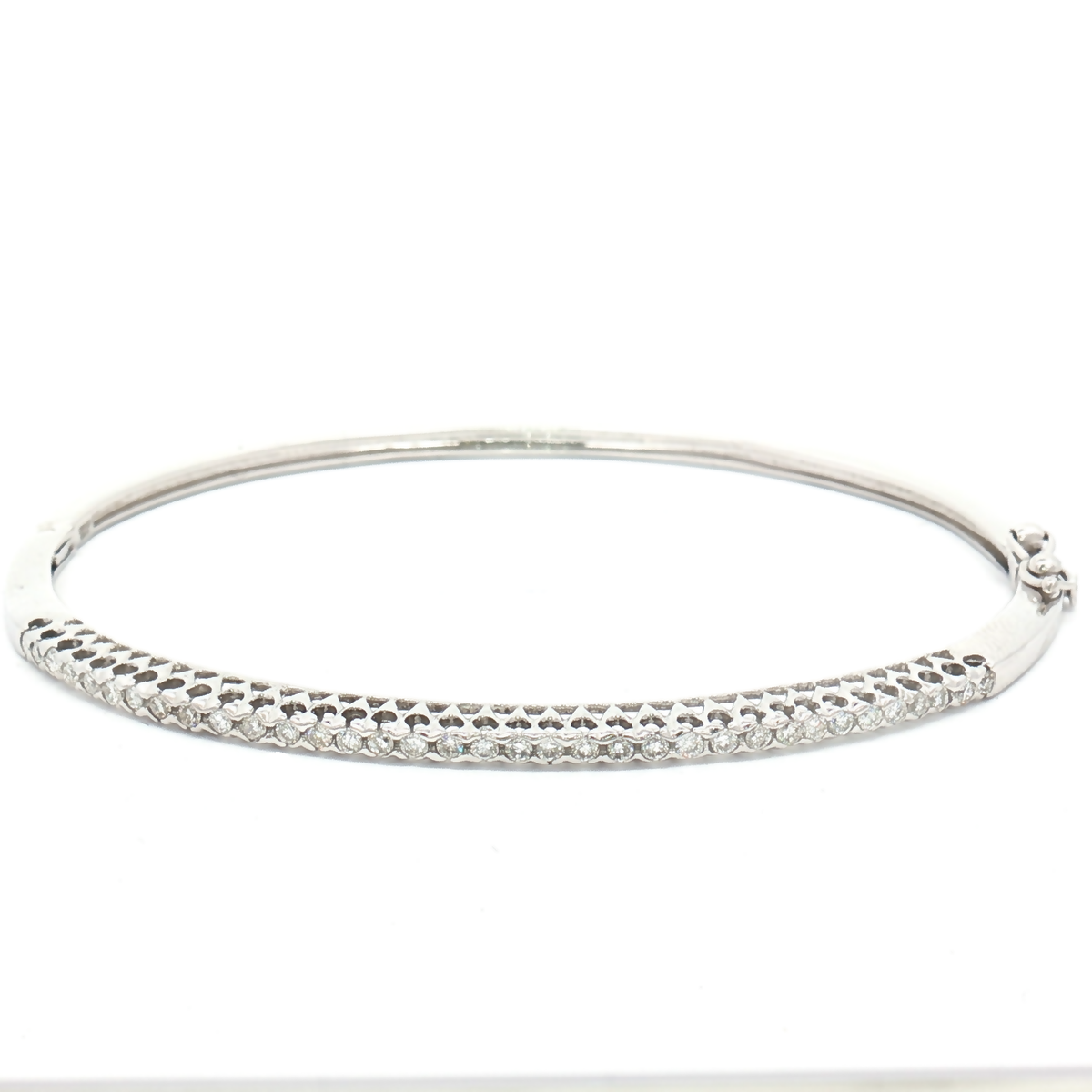 Vintage 14ct White Gold Diamond Bangle