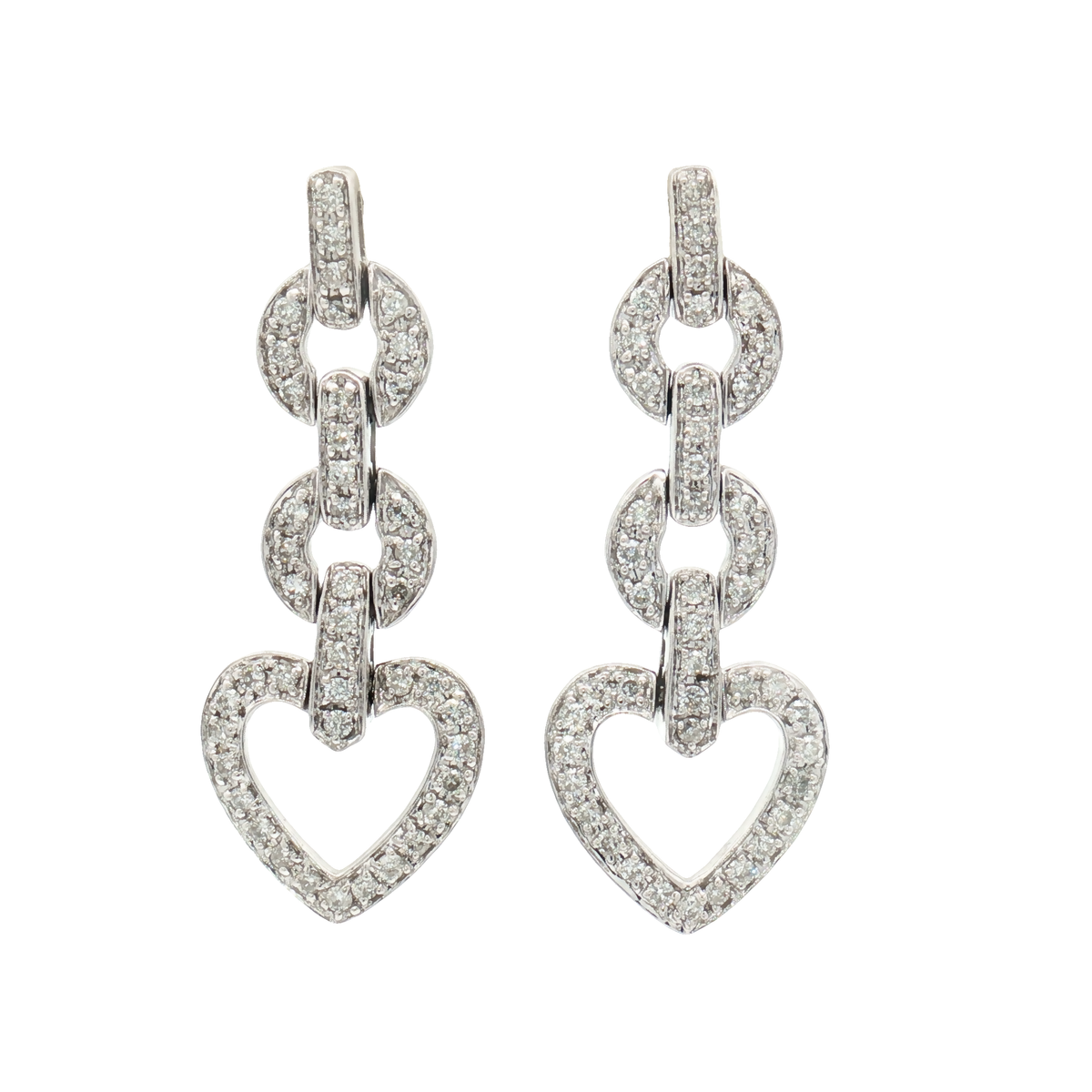 Vintage 14ct White Gold Diamond Drop Earrings