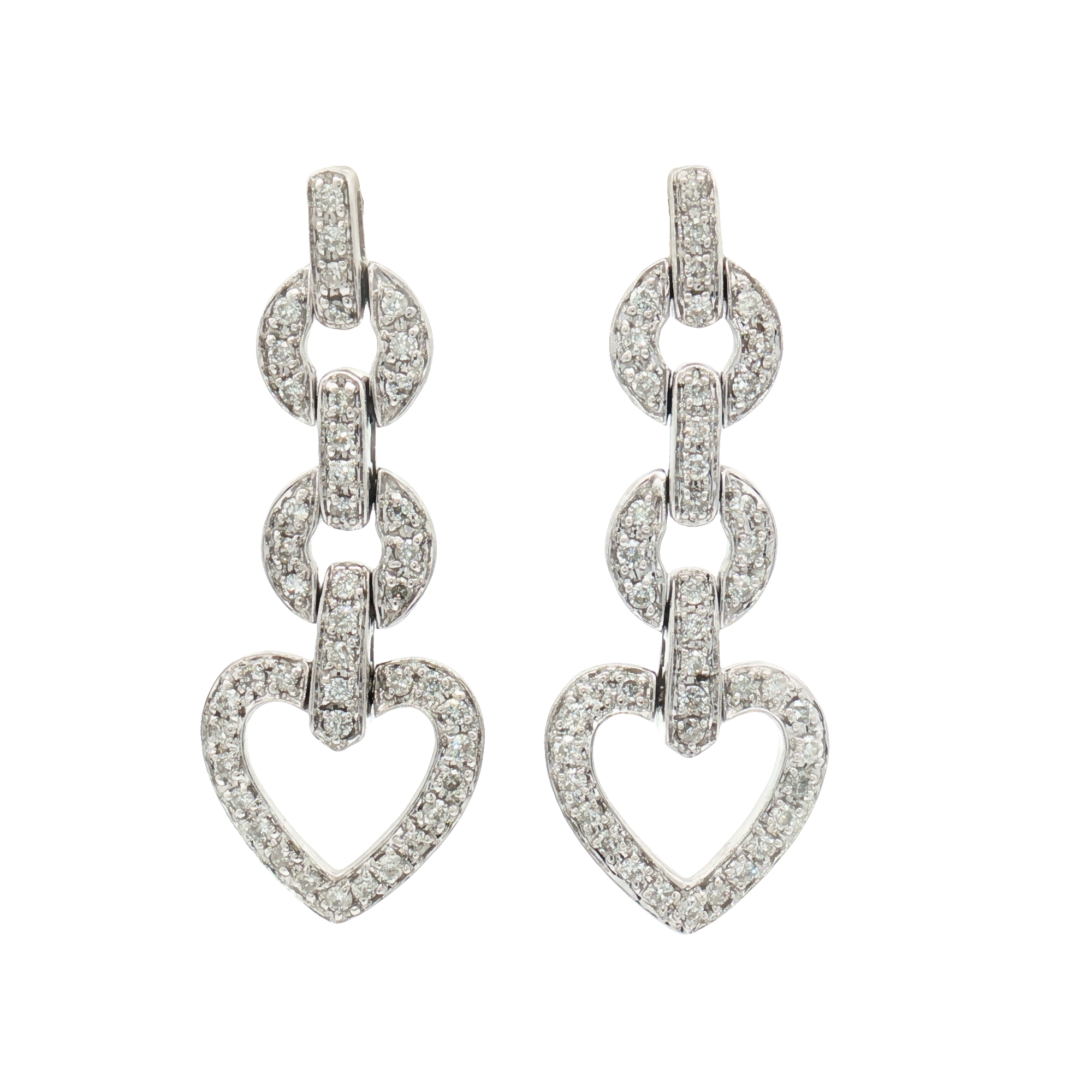 Vintage 14ct White Gold Diamond Drop Earrings