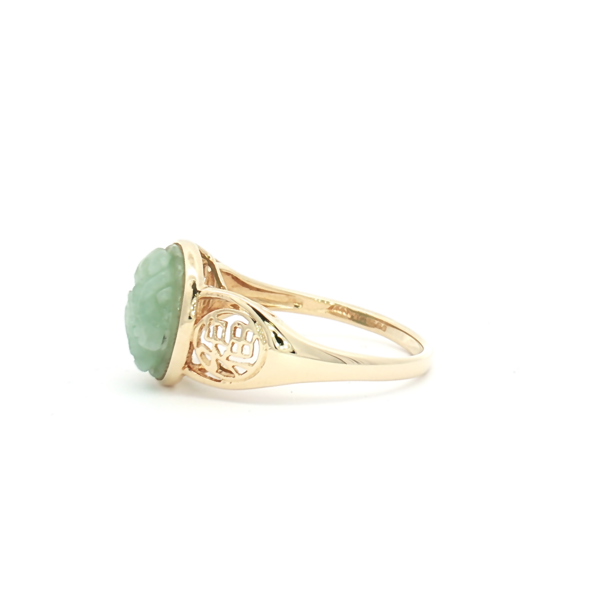 Vintage 14ct Yellow Gold Jade Ring