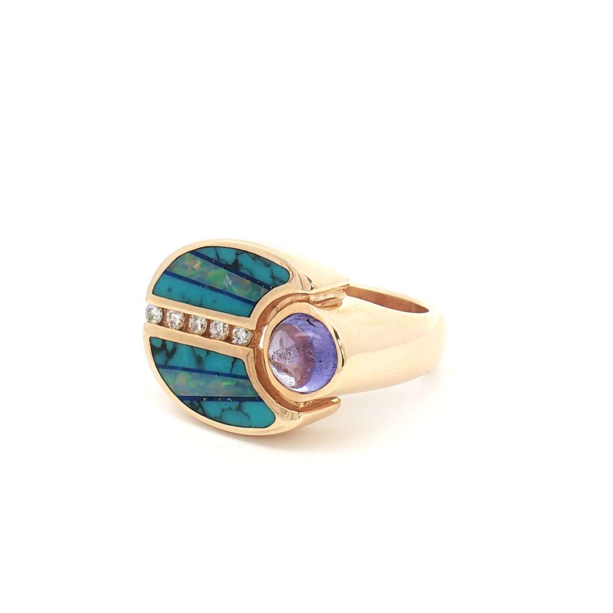 Vintage 14ct Yellow Gold Muti-Stone Ring 