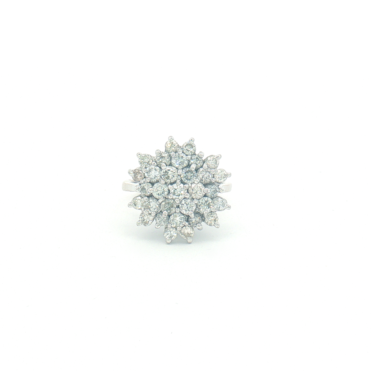Vintage 18ct White Gold Diamond Cluster Ring