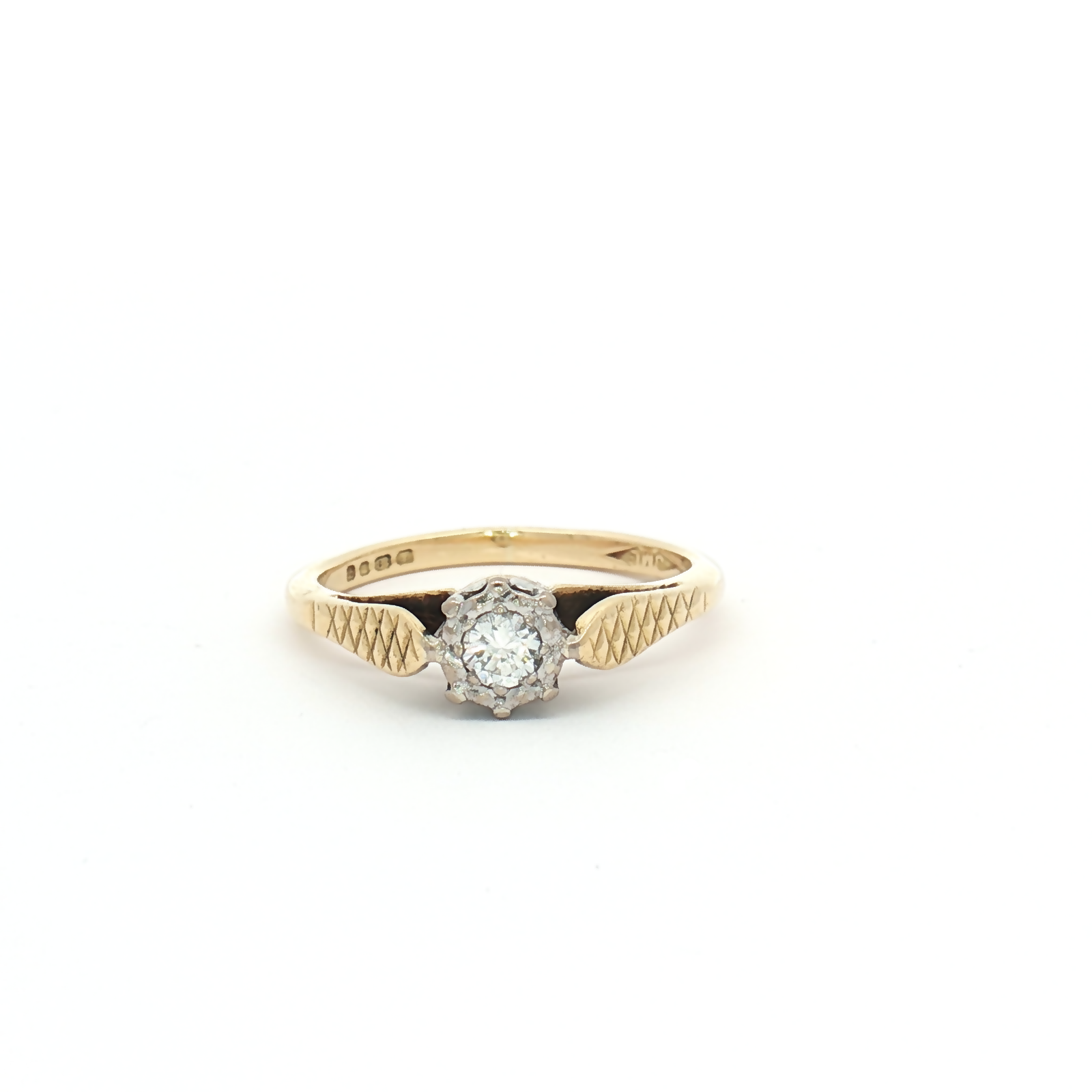 Vintage 18ct Yellow Gold 0.12ct Diamond Solitaire Ring
