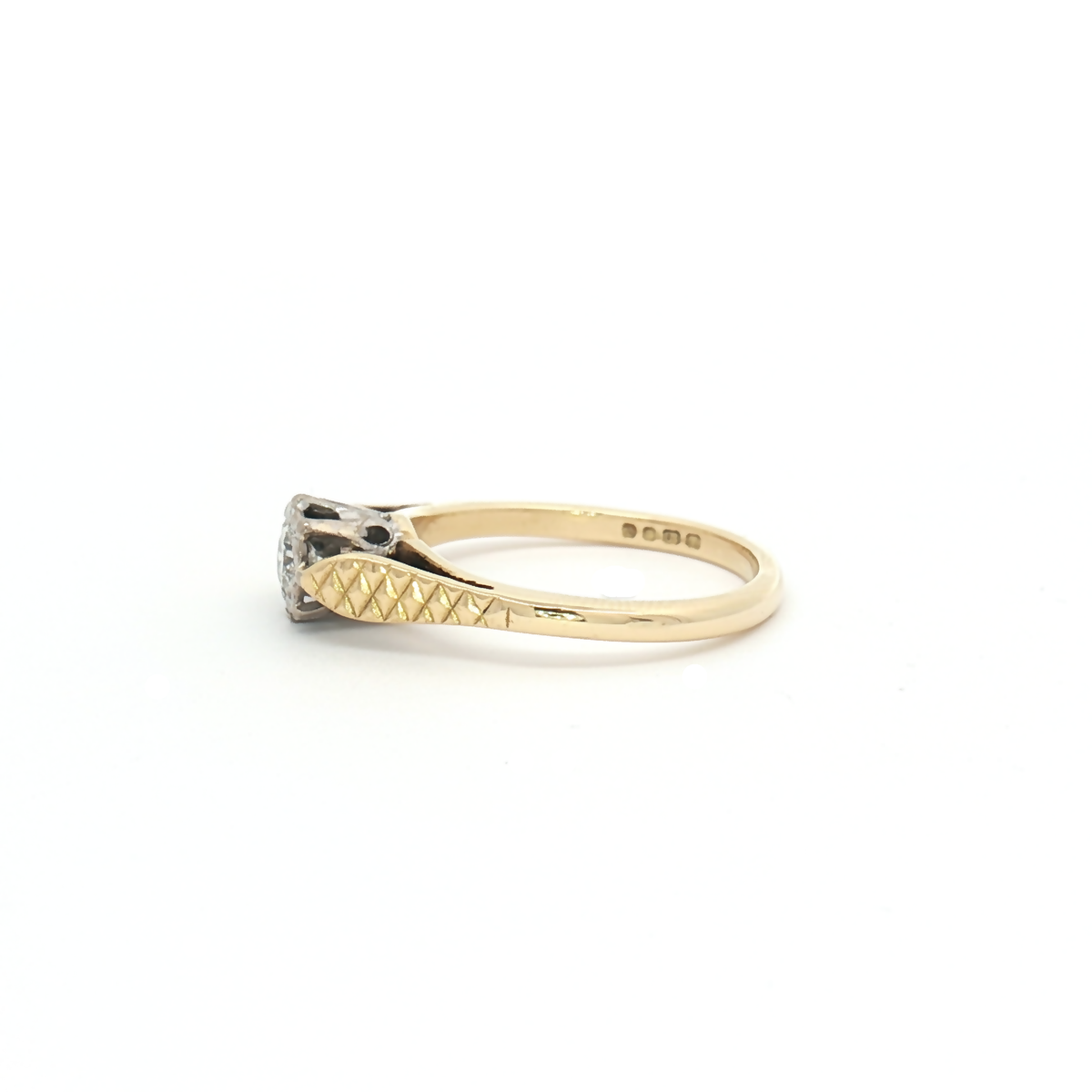 Vintage 18ct Yellow Gold 0.12ct Diamond Solitaire Ring