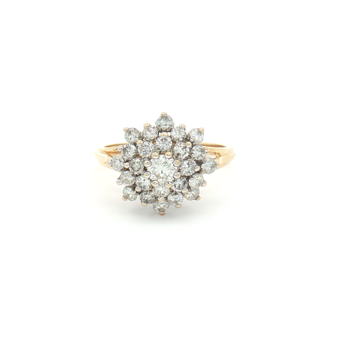 Vintage 18ct Yellow Gold Diamond Cluster Ring