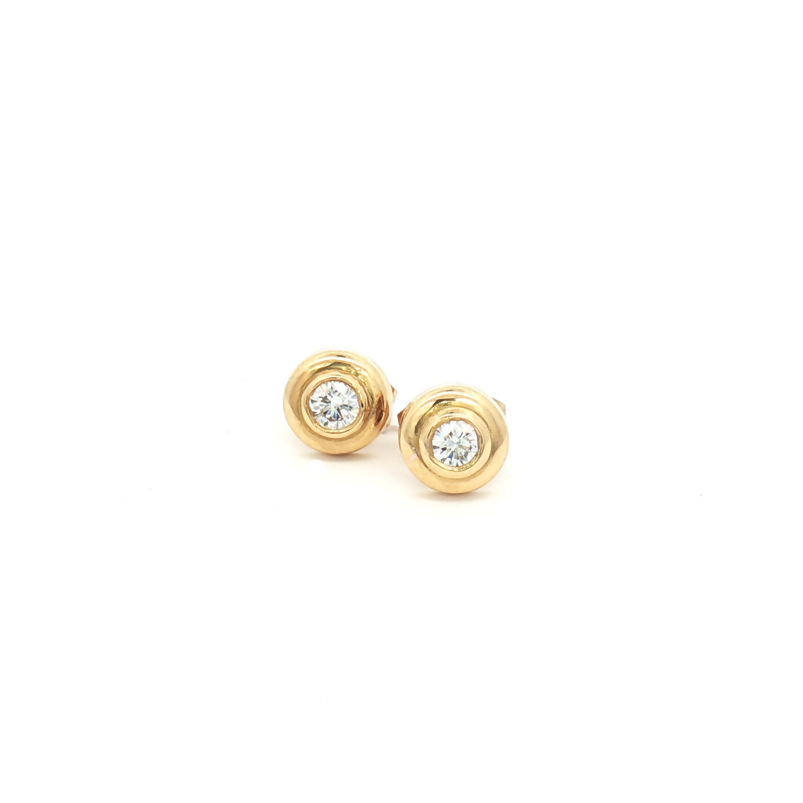 Vintage 18ct Yellow Gold Diamond Stud Earrings