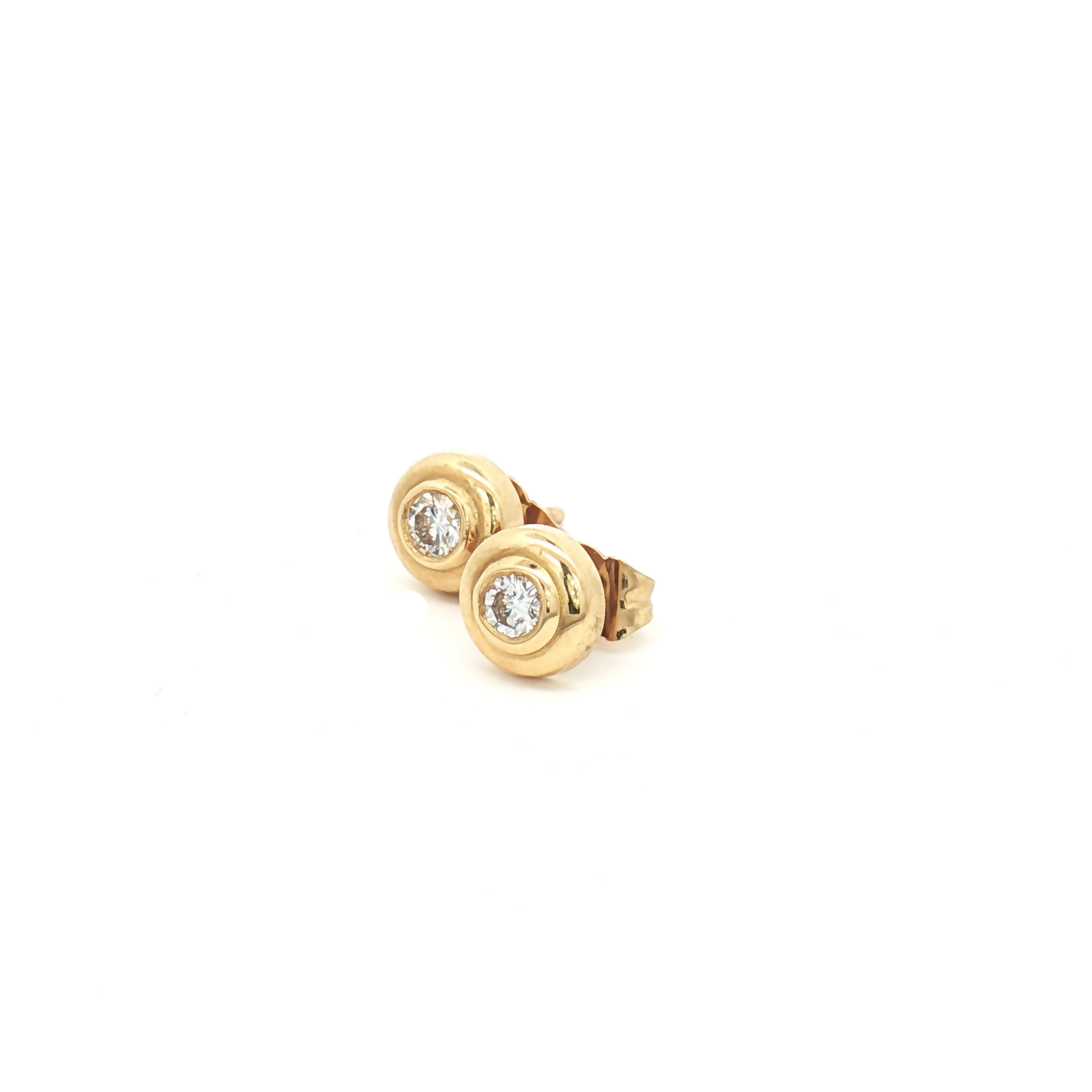 Vintage 18ct Yellow Gold Diamond Stud Earrings