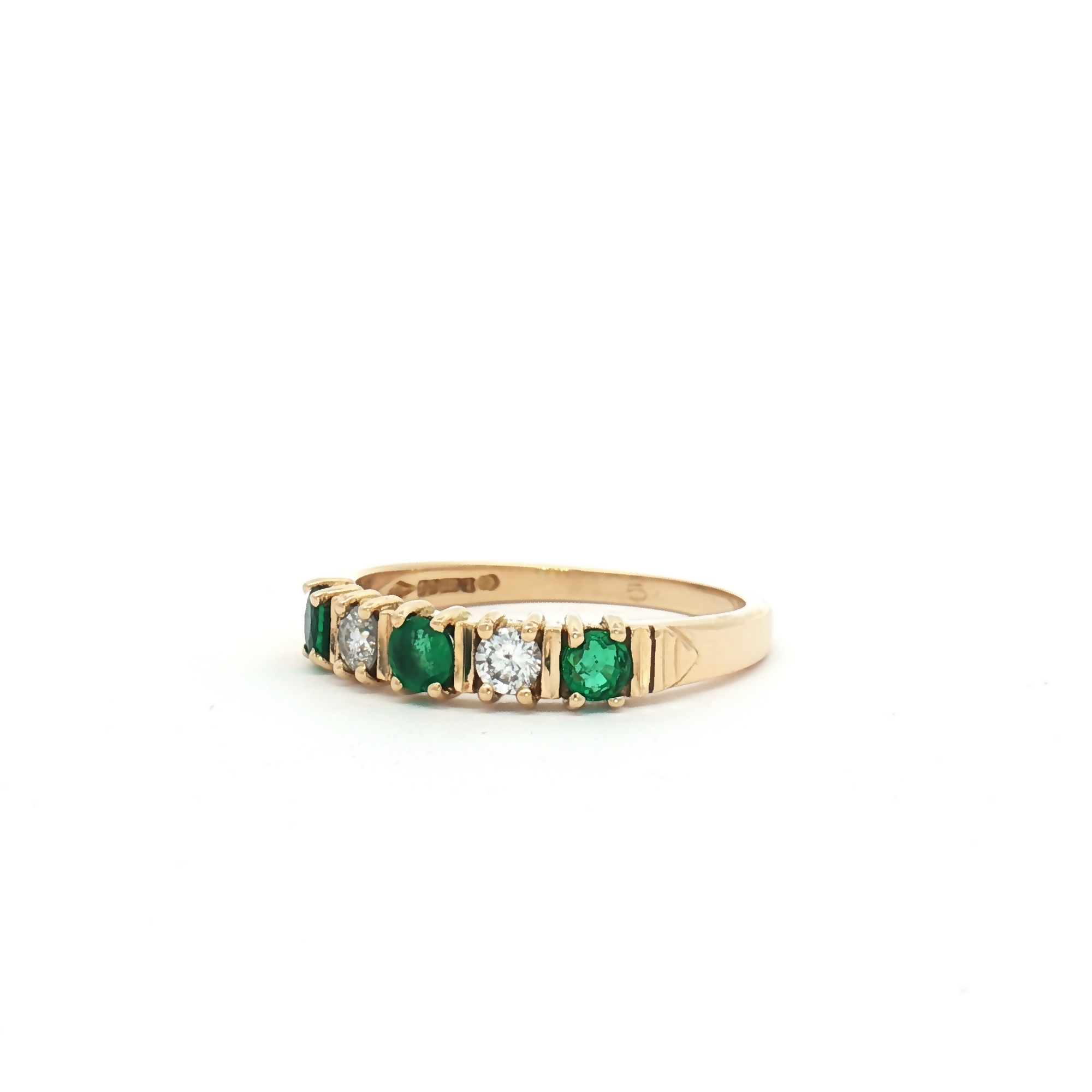 Vintage 18ct Yellow Gold Emerald and Diamond Ring