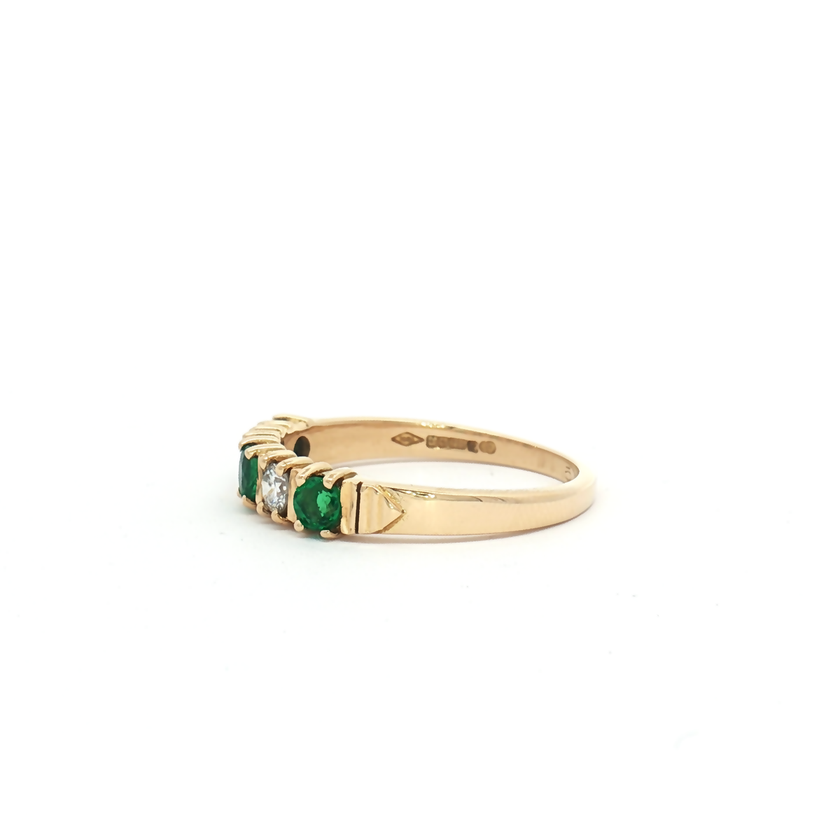 Vintage 18ct Yellow Gold Emerald and Diamond Ring