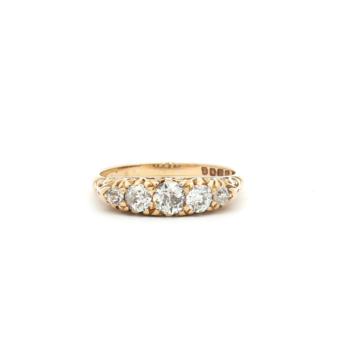 Vintage 18ct Yellow Gold Five Diamond Ring