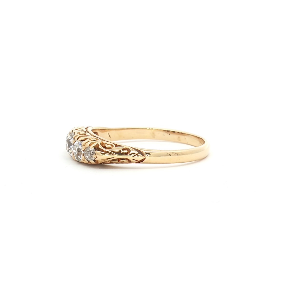 Vintage 18ct Yellow Gold Five Diamond Ring