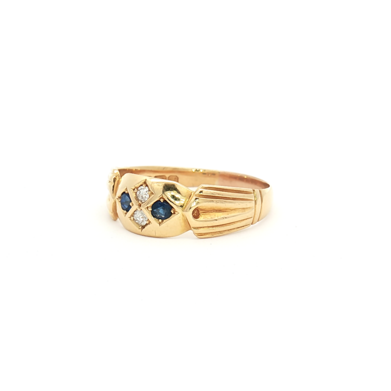 Vintage 18ct Yellow Gold Sapphire and Diamond Ring