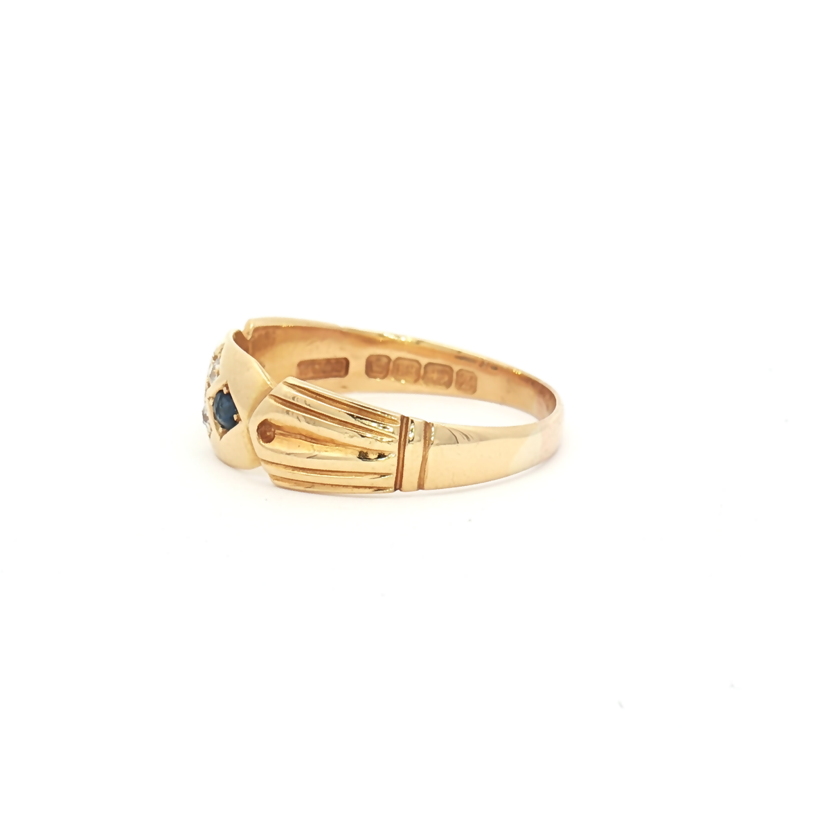 Vintage 18ct Yellow Gold Sapphire and Diamond Ring