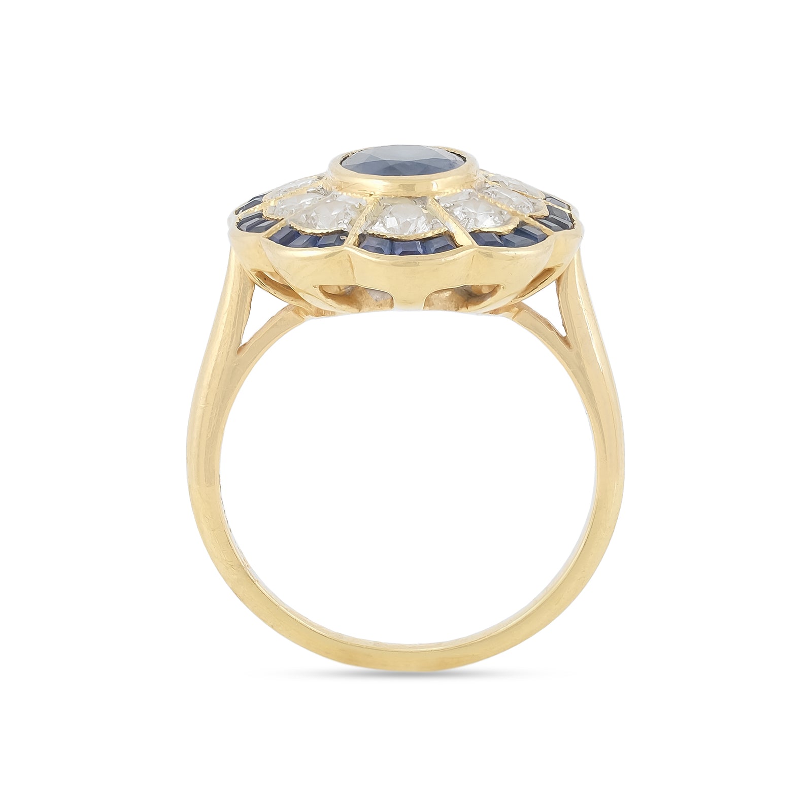 Vintage 18ct Yellow Gold Sapphire and Diamond Ring