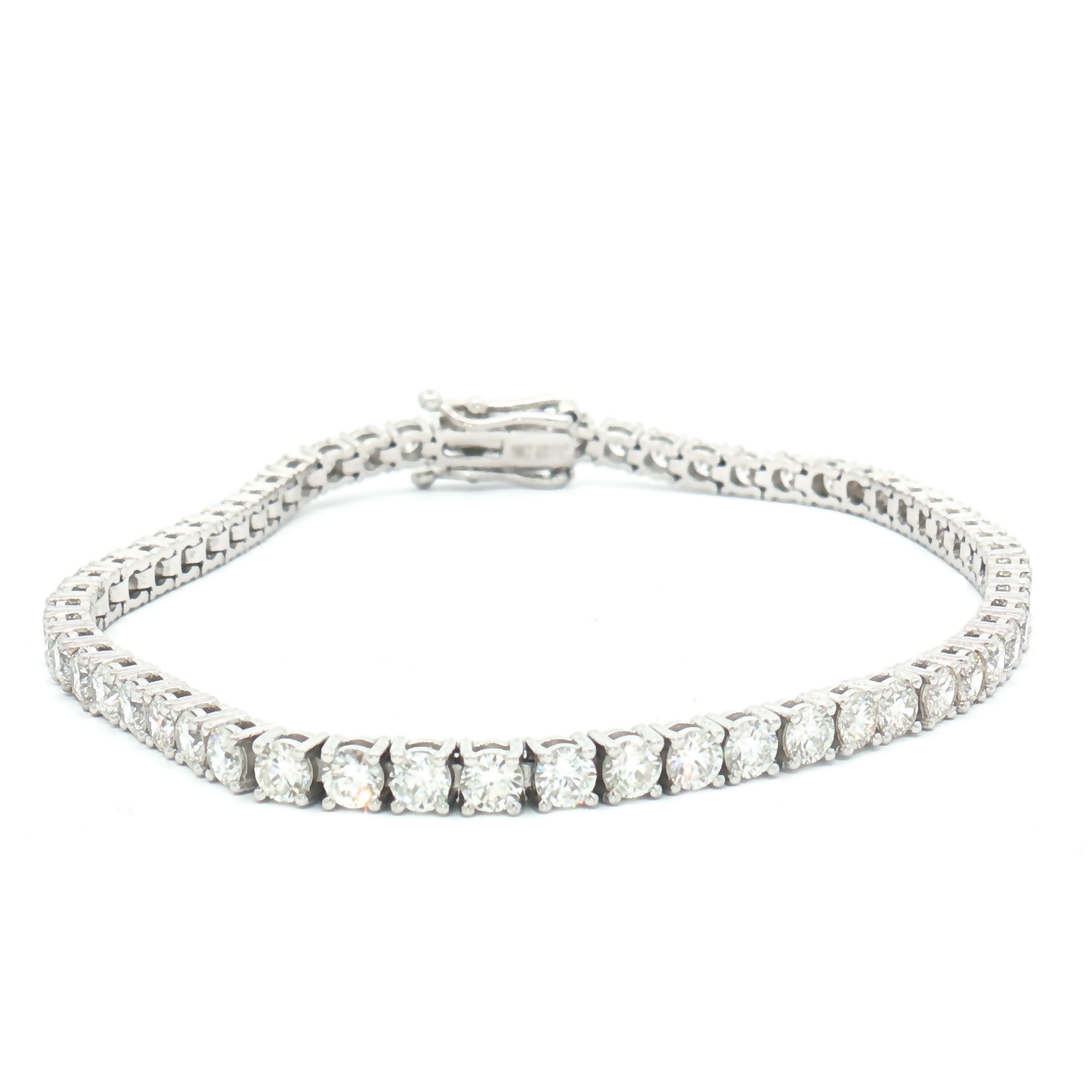 Vintage 9ct White Gold Diamond Tennis Bracelet