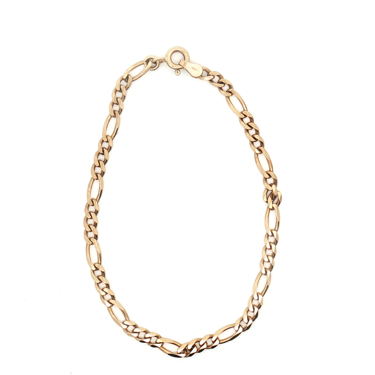 Vintage 9ct Yellow Gold Figaro Bracelet