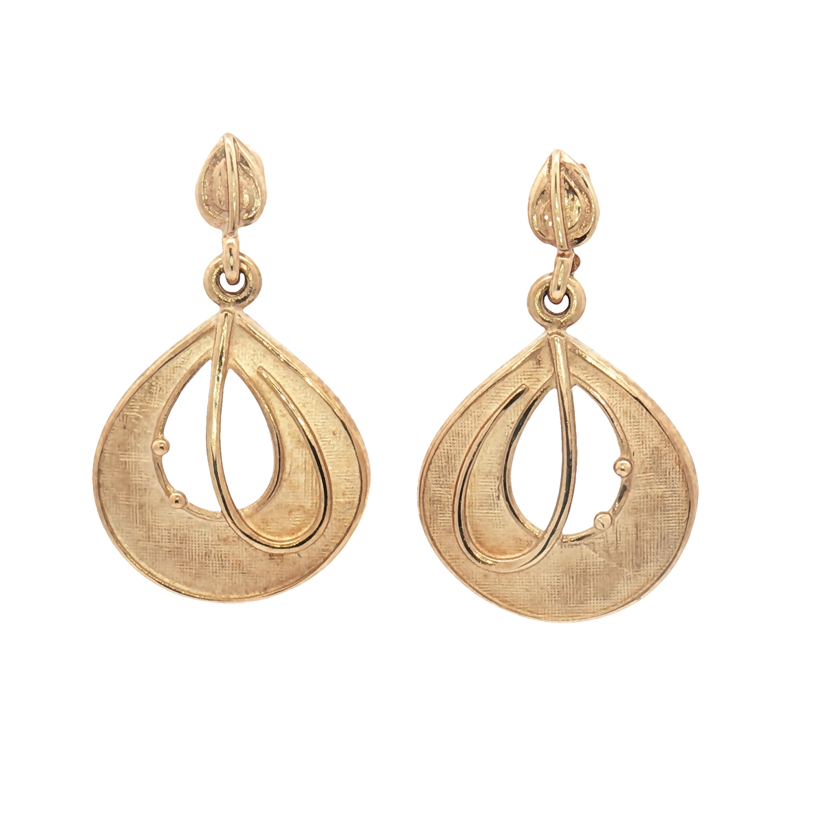 Vintage 9ct Yellow Gold Ola Gorie May Queen Drop Earrings