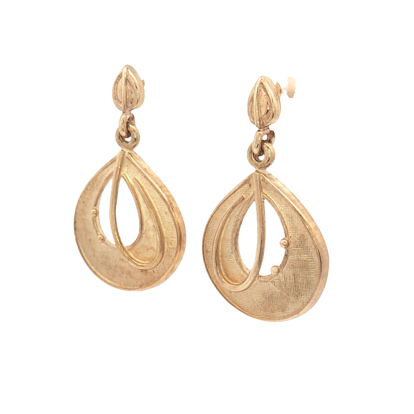 Vintage 9ct Yellow Gold Ola Gorie May Queen Drop Earrings