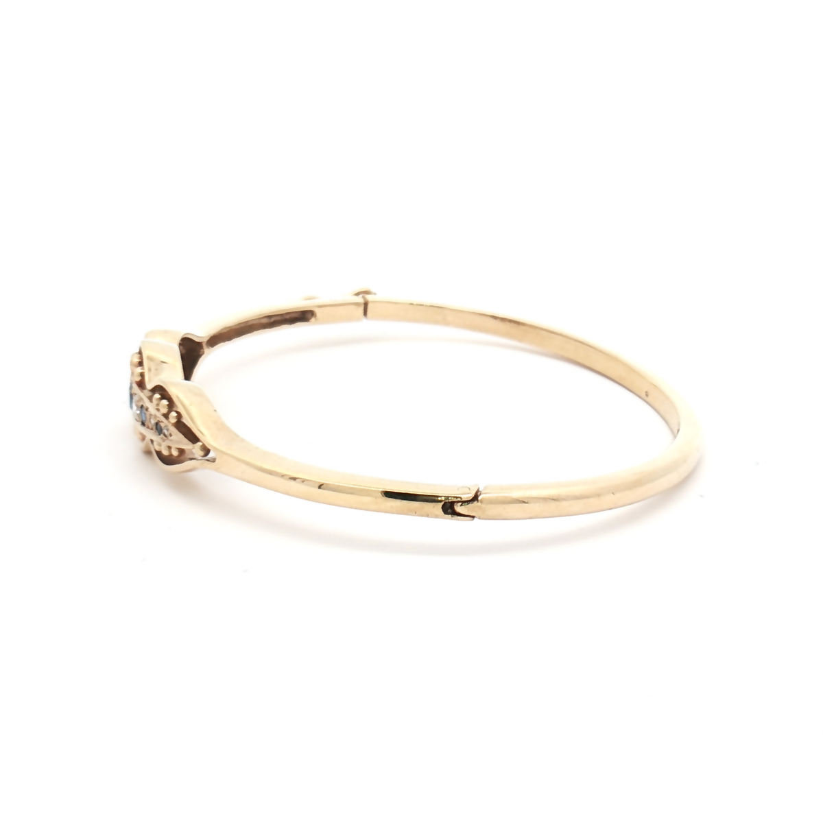 Vintage 9ct Yellow Gold Sapphire and Diamond Bangle