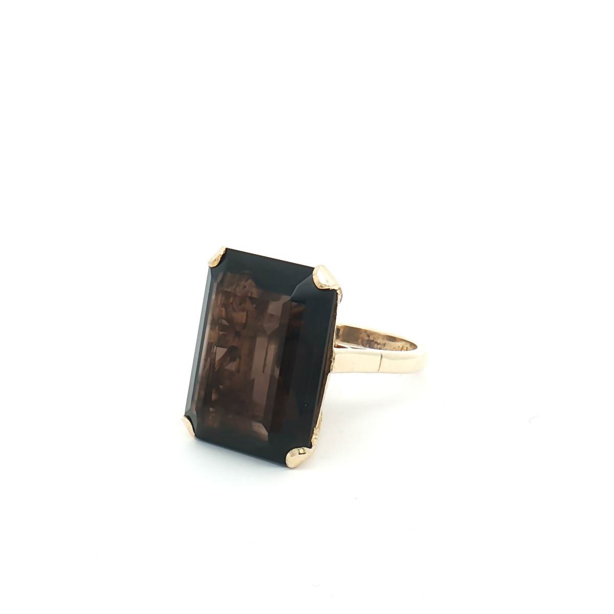 Vintage 9ct Yellow Gold Smoky Quartz Ring