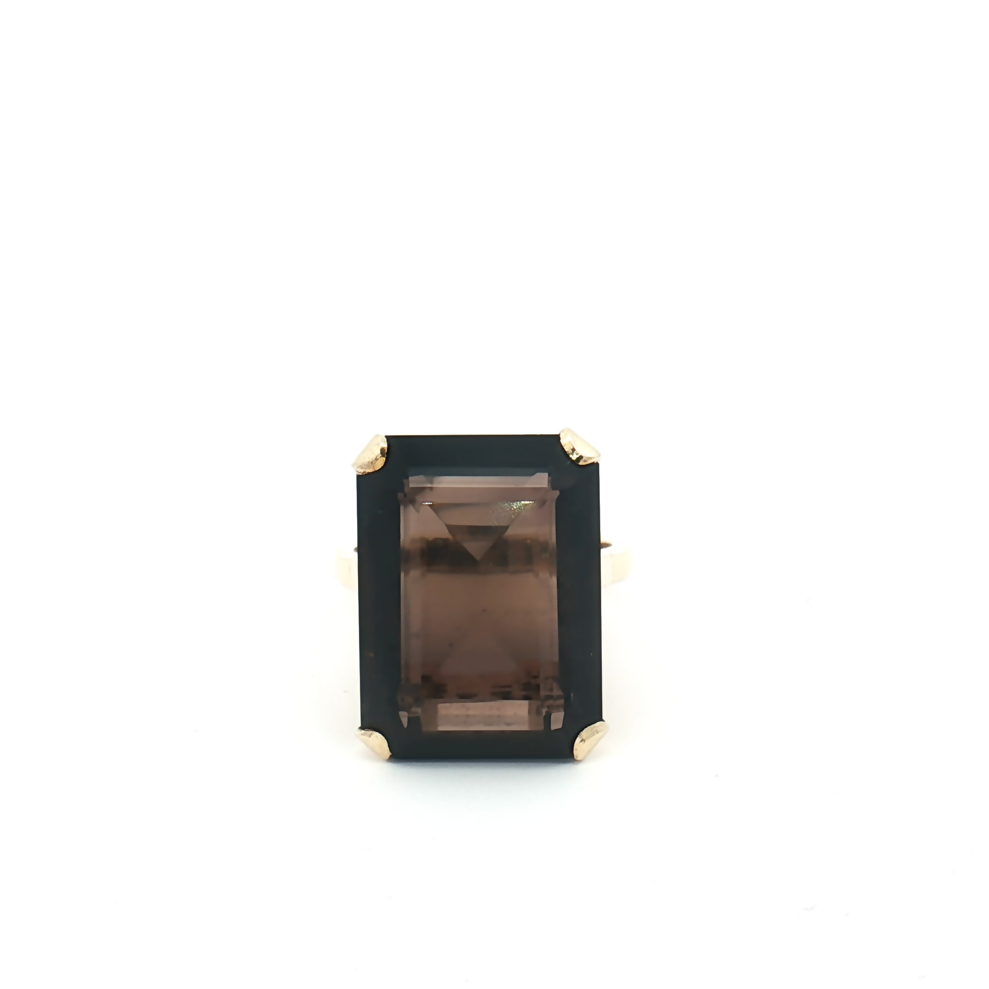 Vintage 9ct Yellow Gold Smoky Quartz Ring