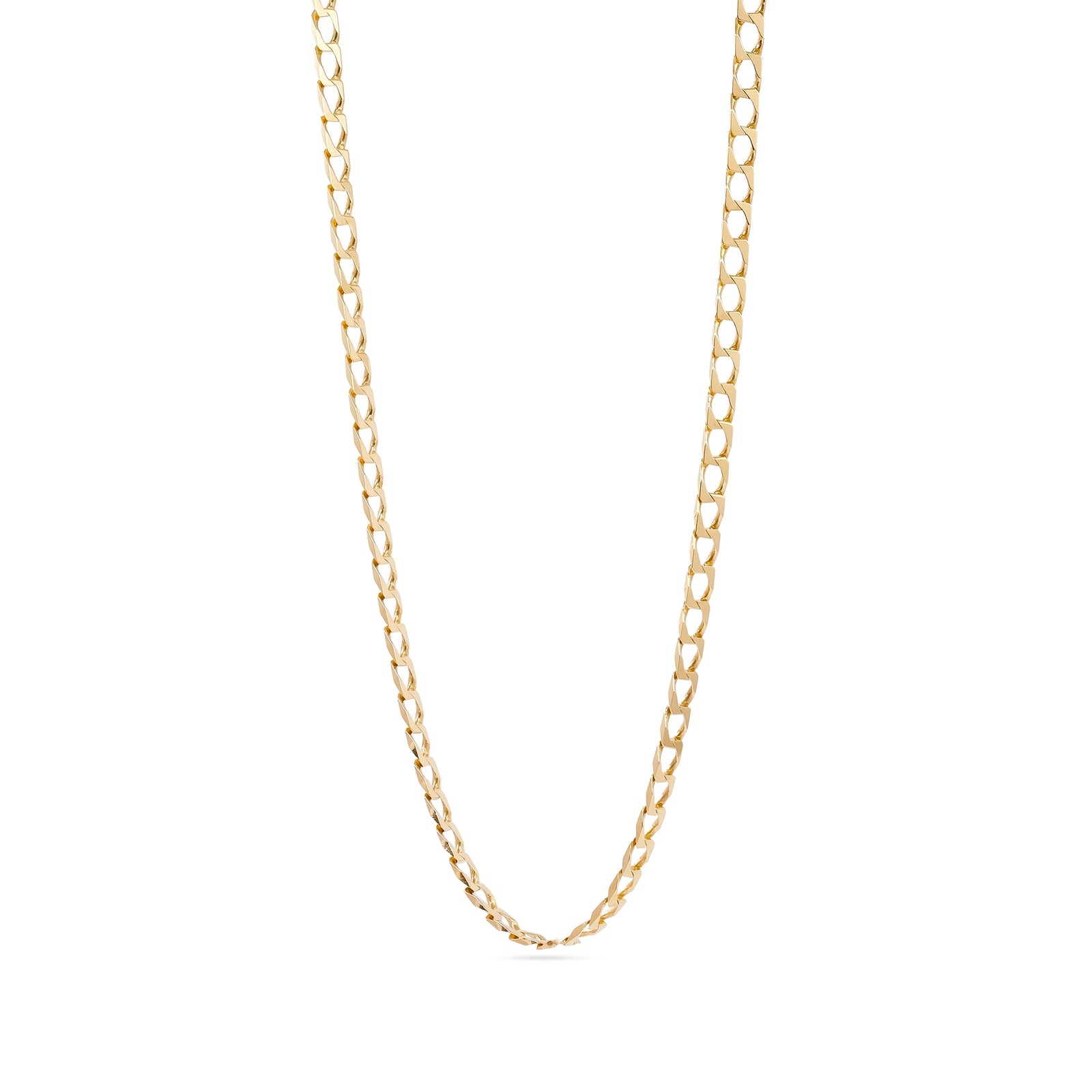 Vintage 9ct Yellow Gold Square Curb Chain