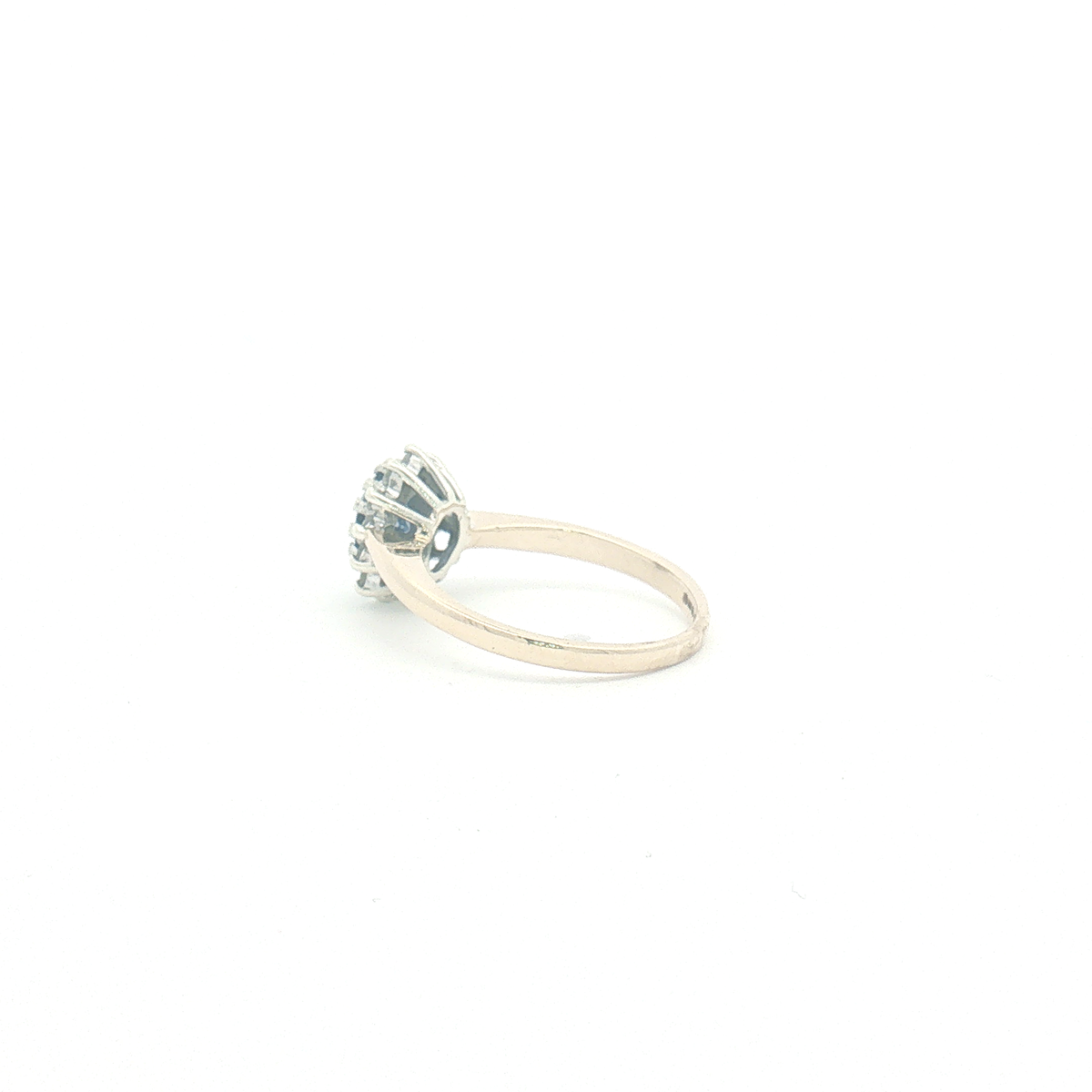 Vintage 9ct Yellow and White Gold Sapphire and Diamond Cluster Ring