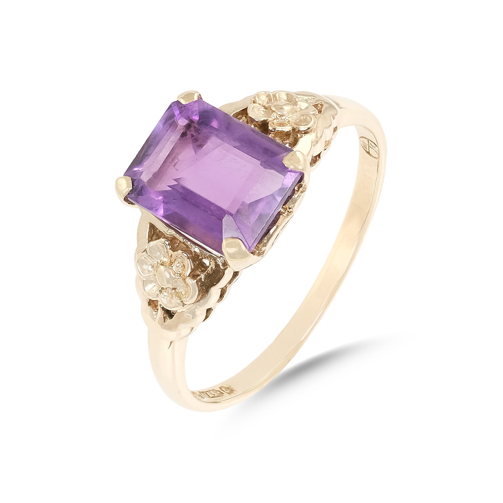 Vintage Amethyst 9ct Yellow Gold Ring