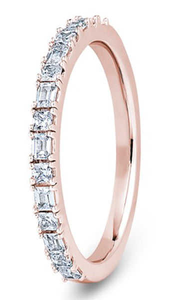 Princess Cut &amp; Baguette Castle &amp; Claw Wedding Ring