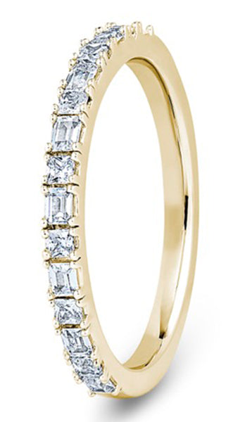 Princess Cut &amp; Baguette Castle &amp; Claw Wedding Ring