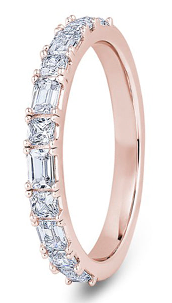 Princess Cut &amp; Baguette Castle &amp; Claw Wedding Ring