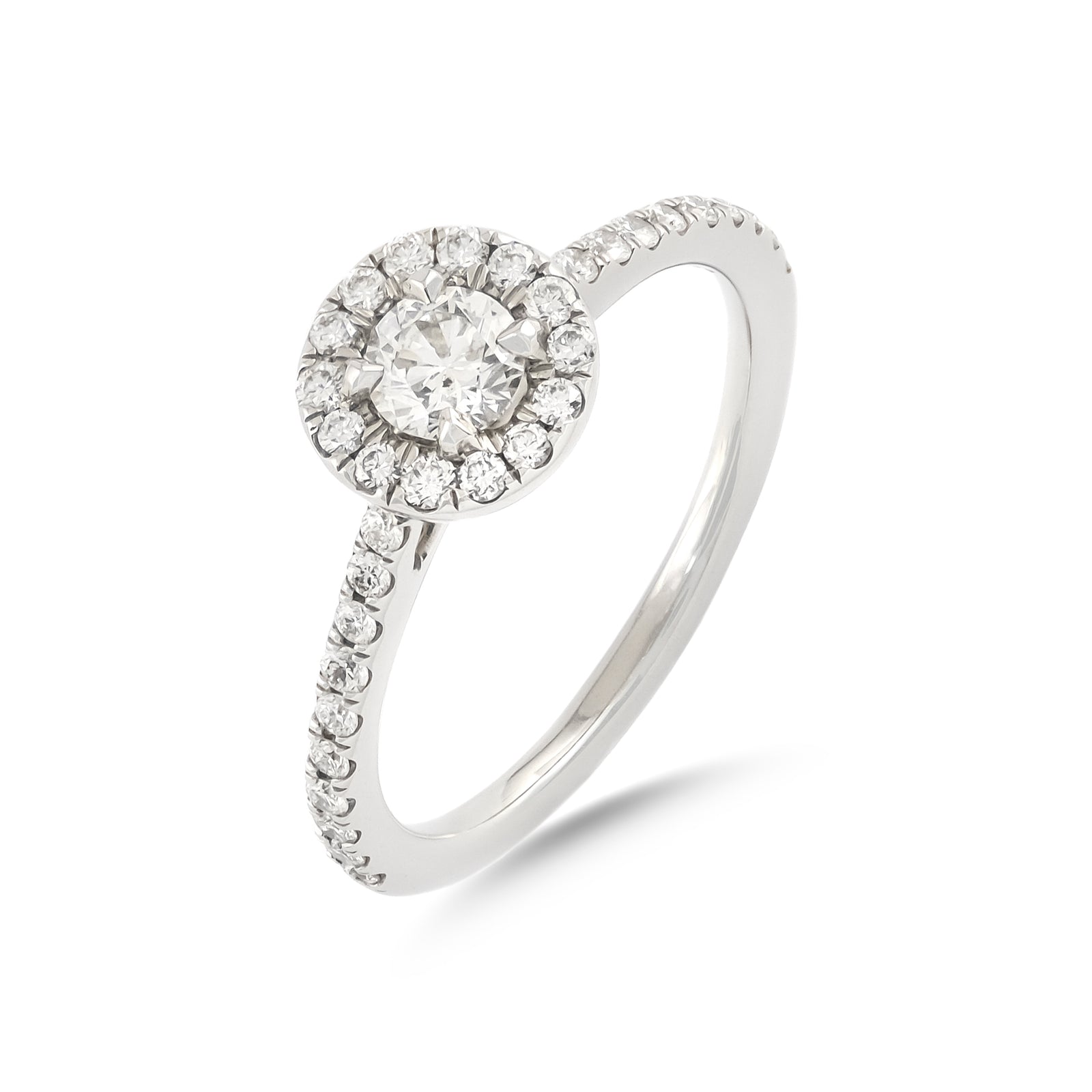 0.30ct Brilliant-Cut Diamond Halo Engagement Ring