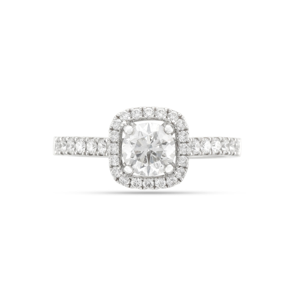 0.70ct Brilliant-Cut Diamond Halo Engagement Ring
