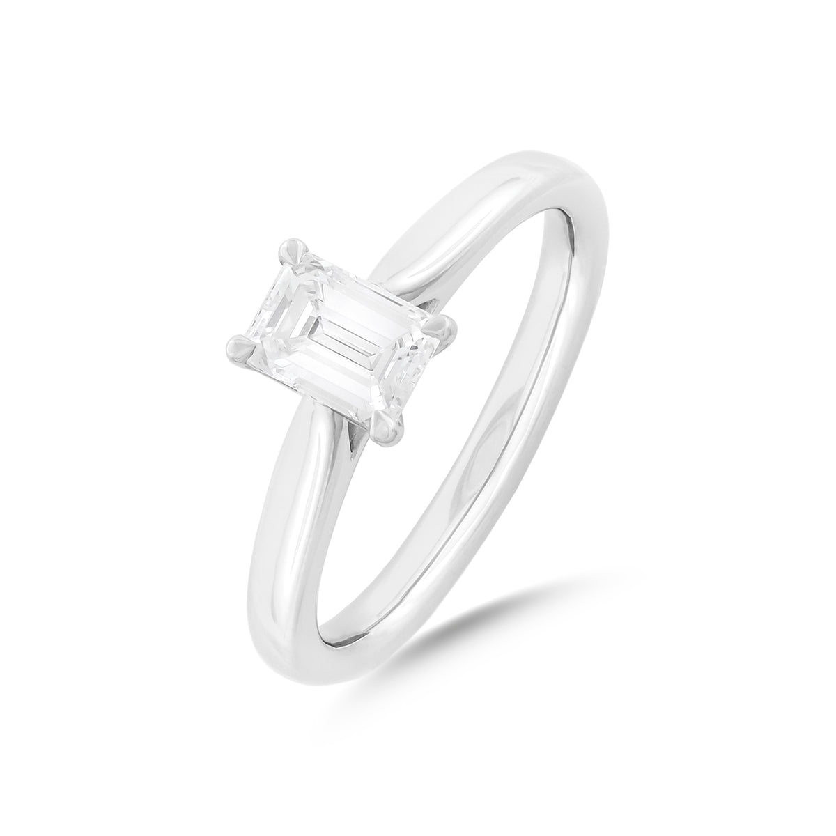 0.70ct Emerald-Cut Diamond Solitaire Engagement Ring