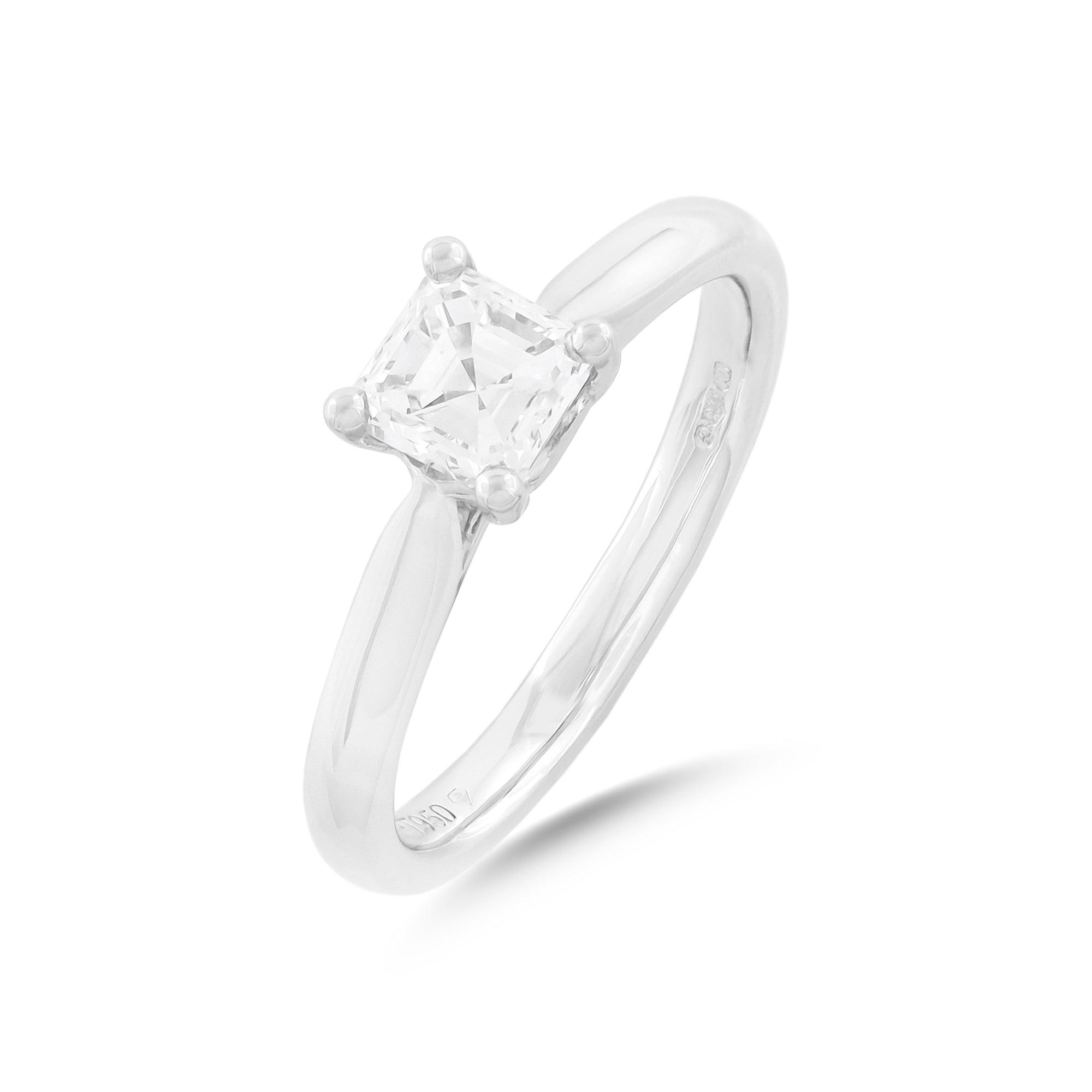 0.71ct Asscher-Cut Diamond Solitaire Engagement Ring