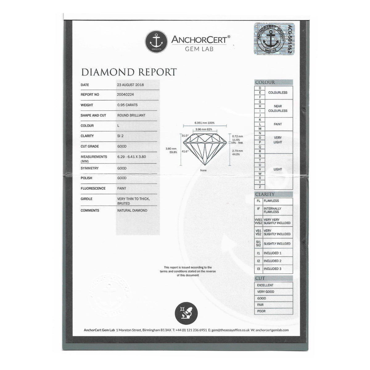 1.06ct Three Stone Diamond Engagement Ring