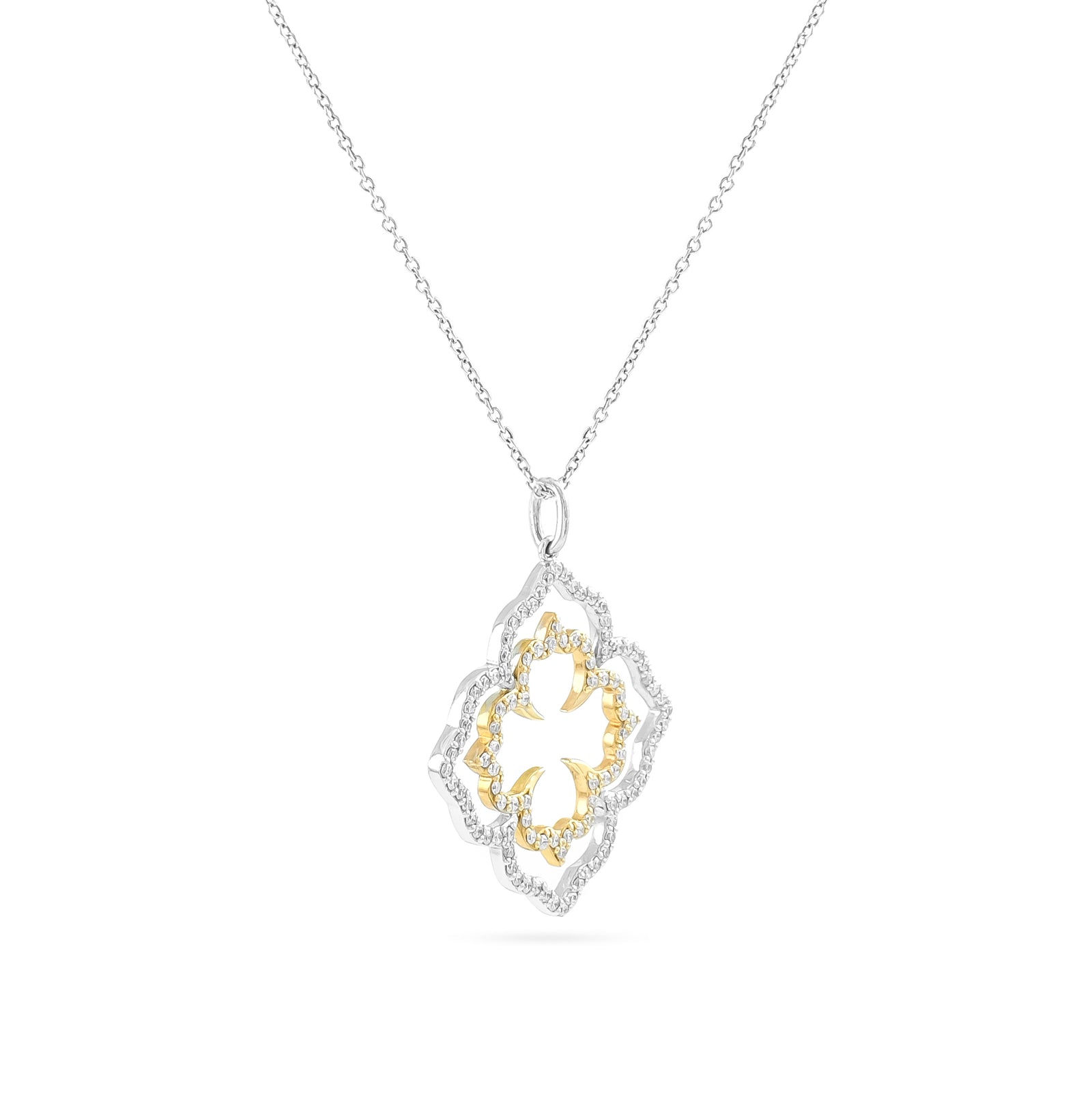 18ct Two Colour Diamond Eden Pendant