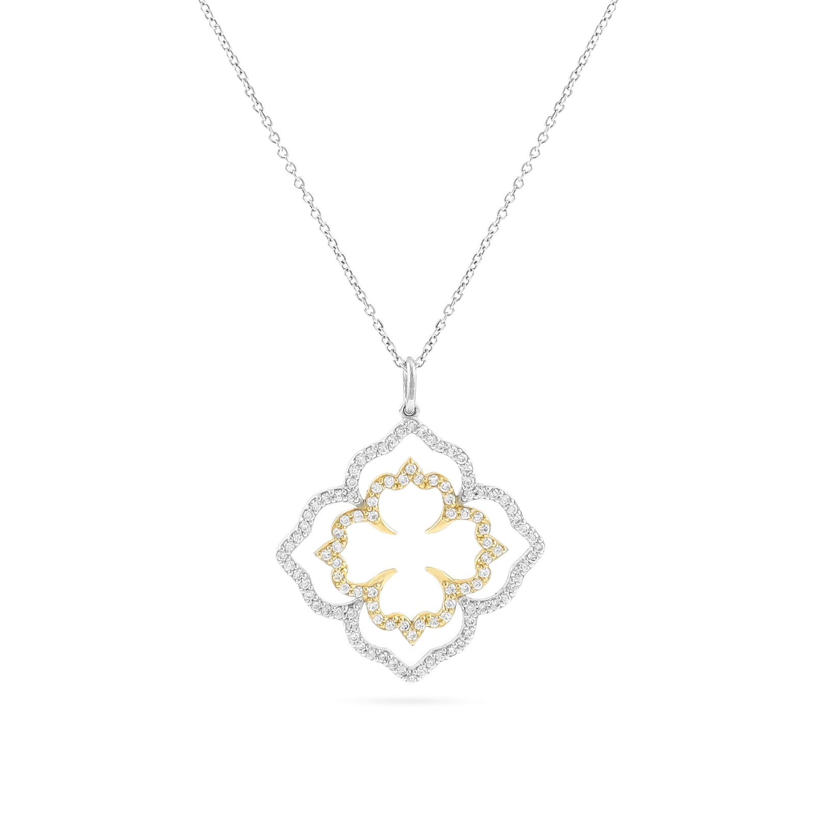 18ct Two Colour Diamond Eden Pendant