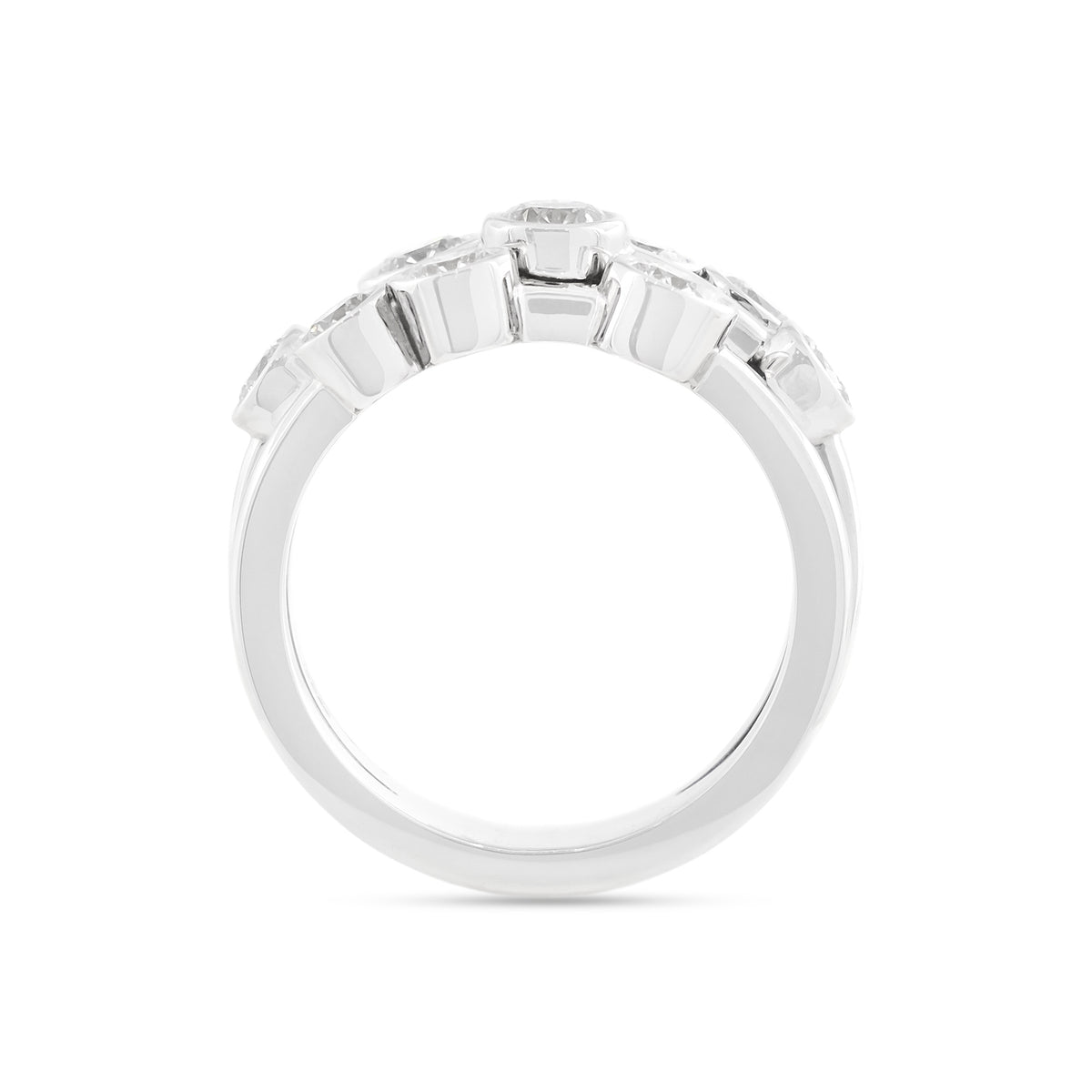 18ct White Gold Diamond Bubble Ring