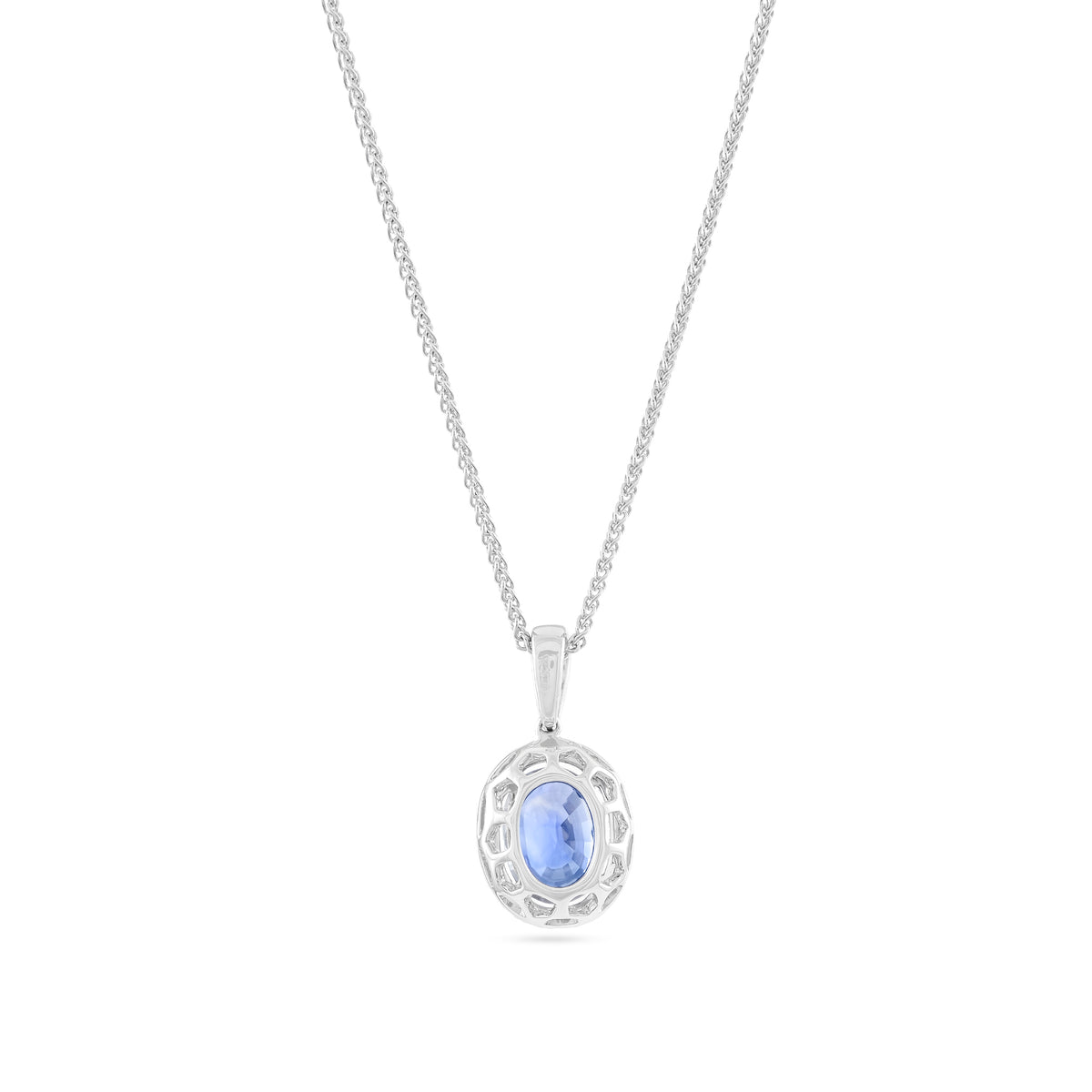 18ct White Gold Sapphire and Diamond Necklace