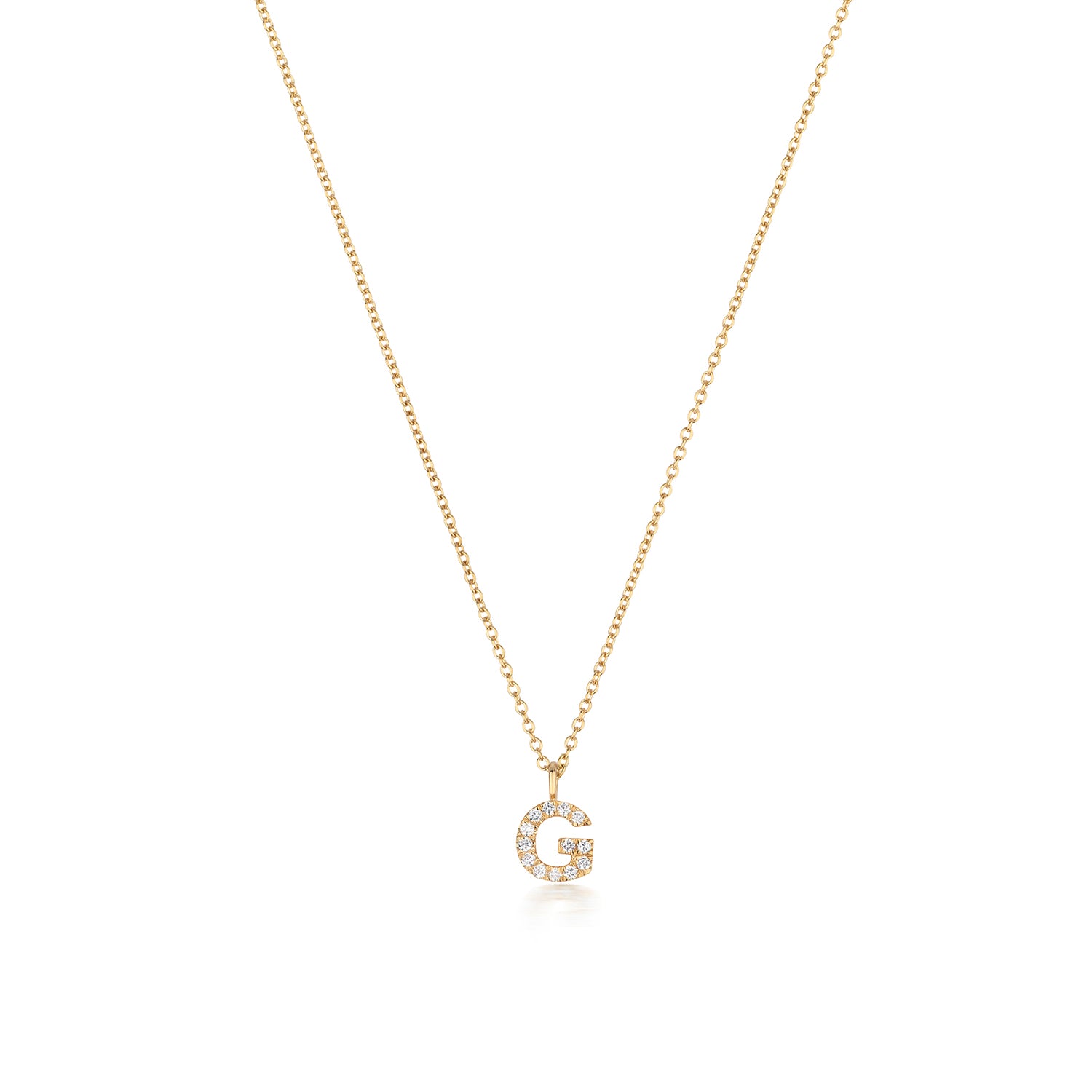 18ct Yellow Gold Diamond Letter G Initial Pendant