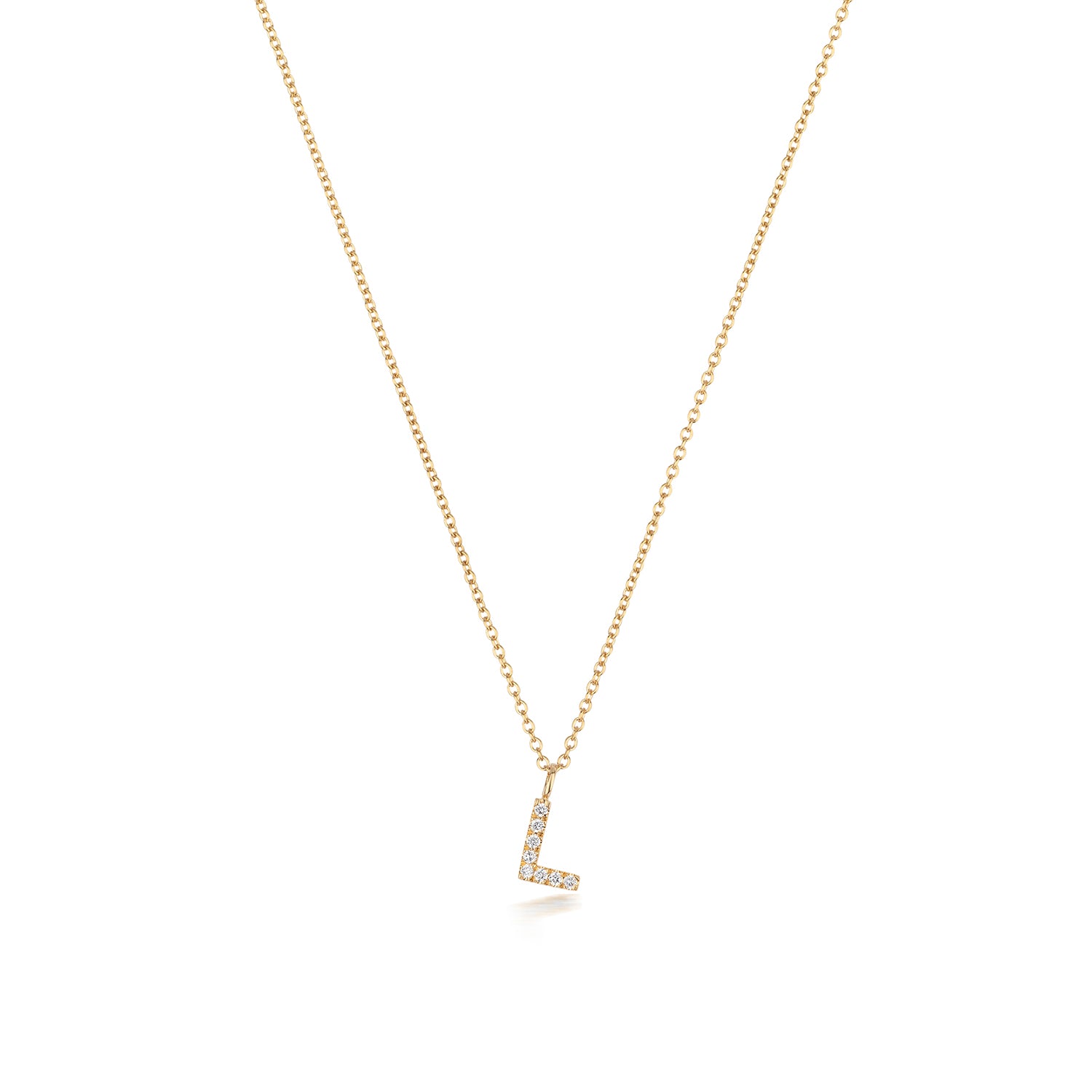 18ct Yellow Gold Diamond Letter L Initial Pendant