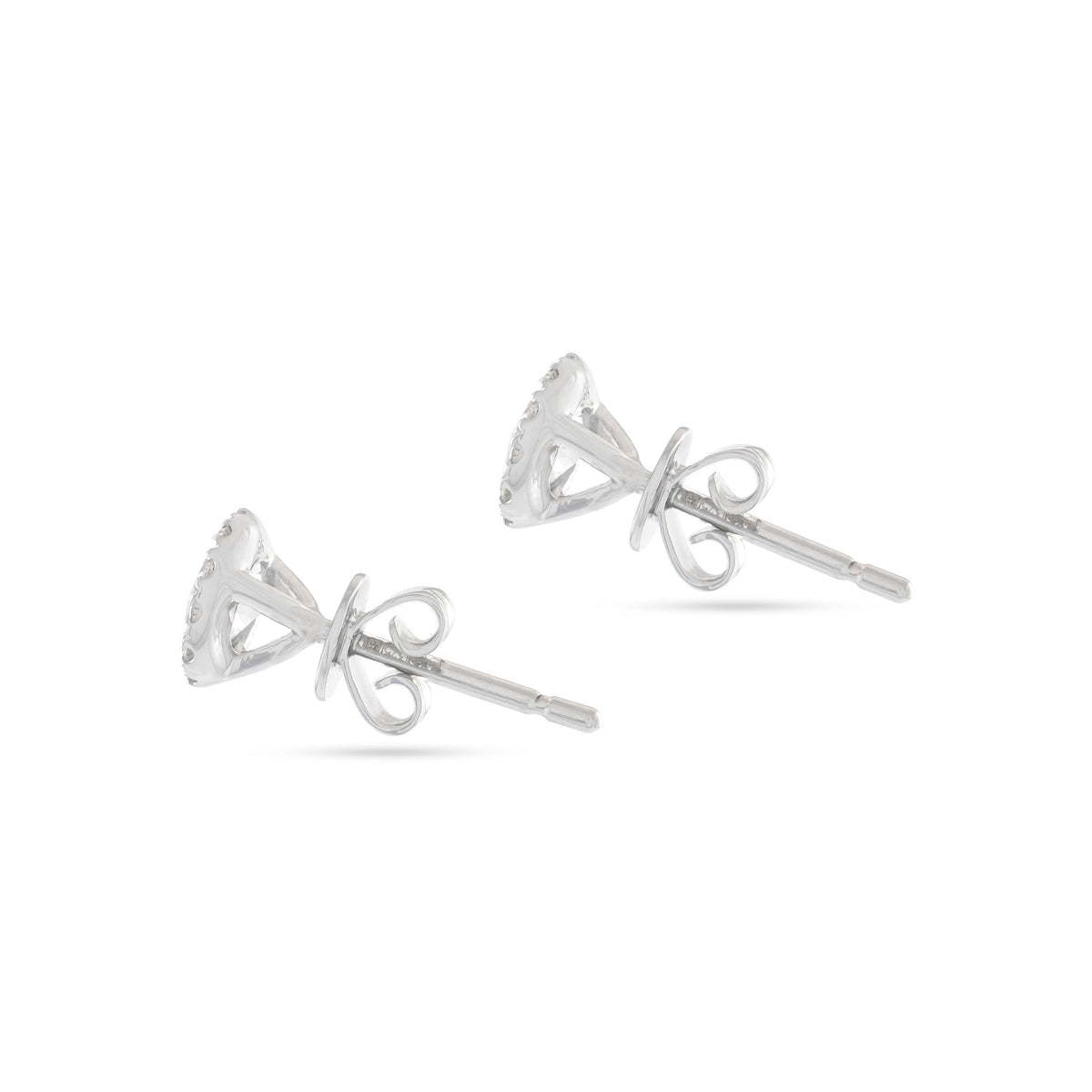 9ct White Gold Diamond Halo Stud Earrings