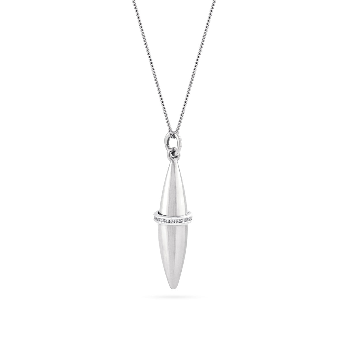 9ct White Gold Diamond Pendulum Pendant