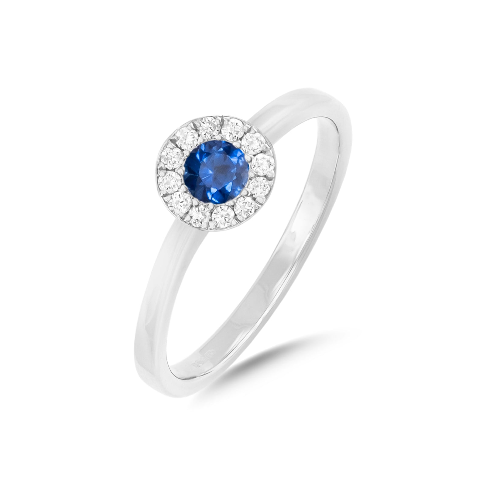 9ct White Gold Tanzanite and Diamond Halo Ring