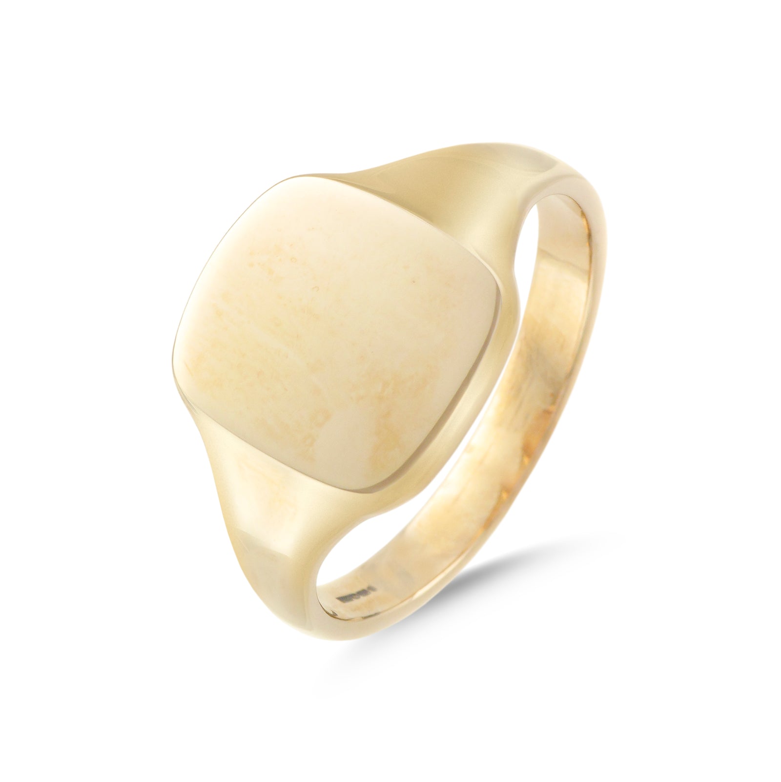 9ct Yellow Gold Cushion Signet Ring 15mm x 13mm
