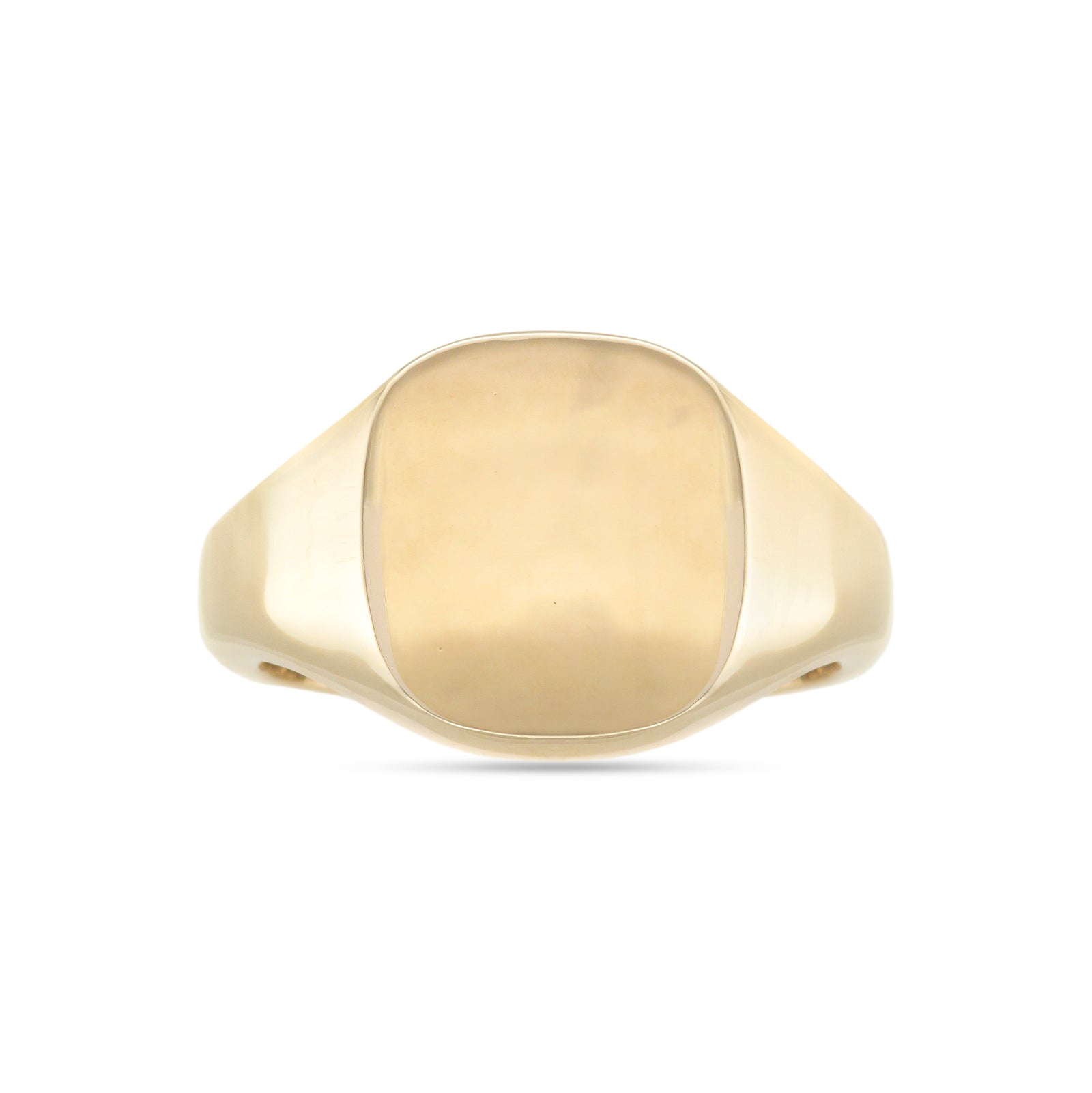 9ct Yellow Gold Cushion Signet Ring 15mm x 14mm