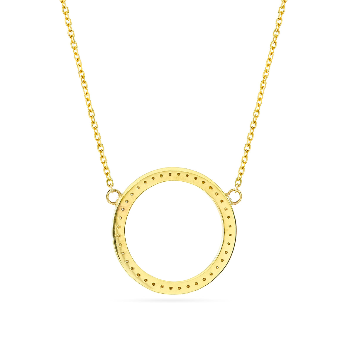 9ct Yellow Gold Diamond Circle Pendant