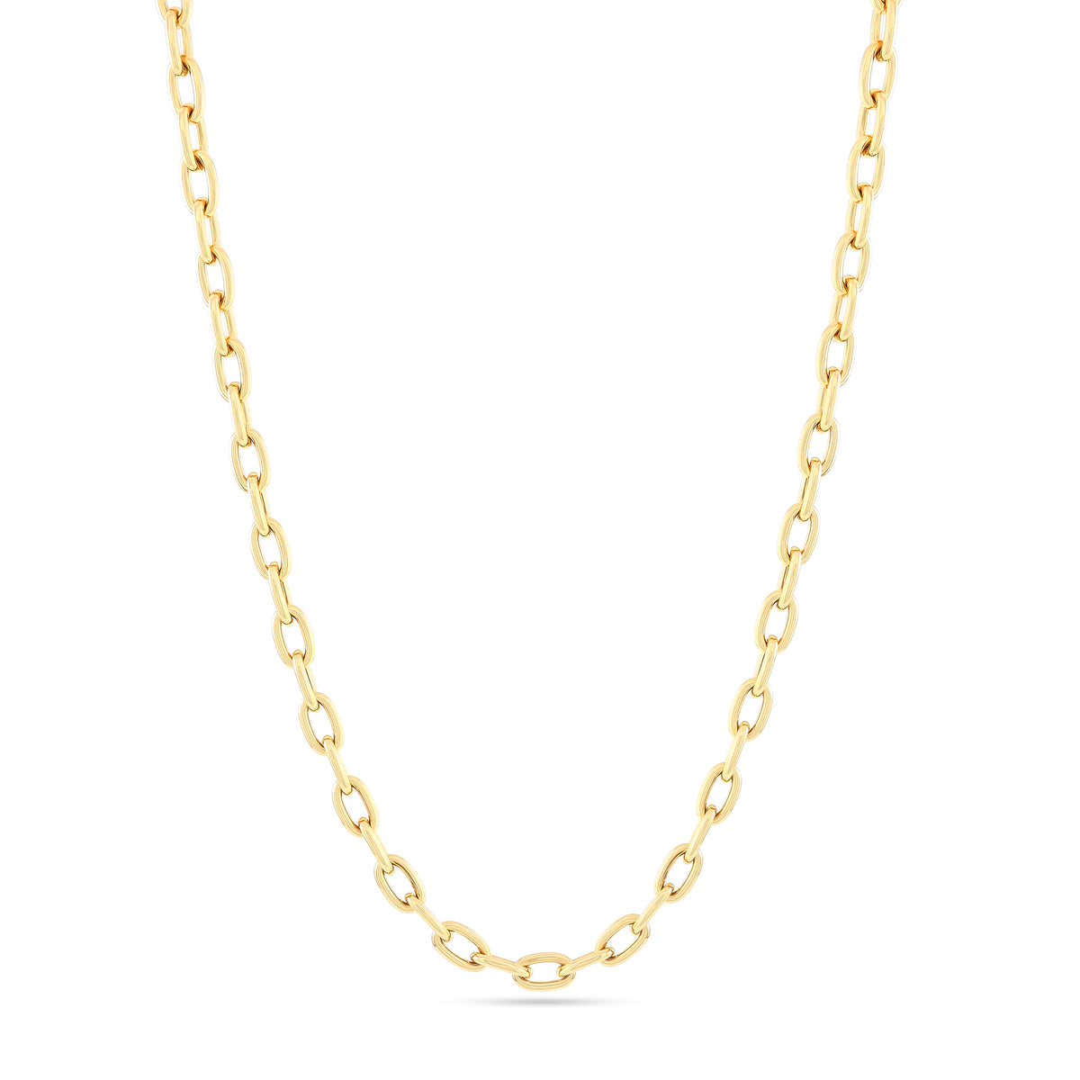9ct Yellow Gold Solid Oval Link Chain