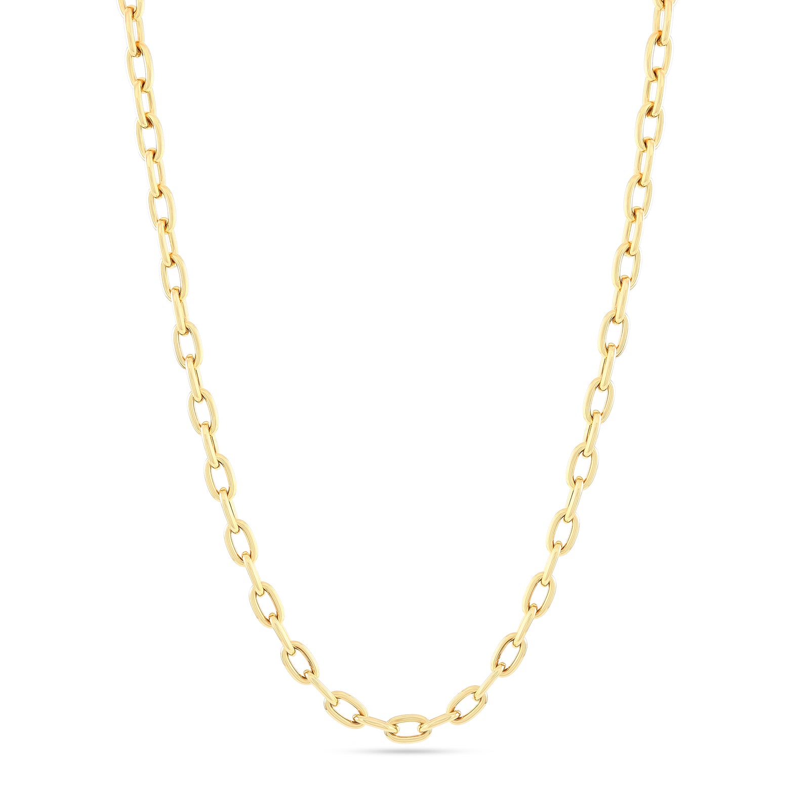 9ct Yellow Gold Solid Oval Link Chain